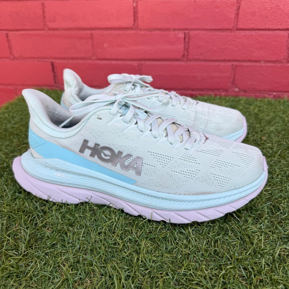 Hoka One One‎ Mach 4 Womens 7.5B Blue Fog Blue Glass Running Shoes 1113529 BGCS